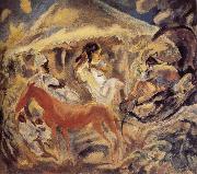 Jules Pascin Red horse oil painting